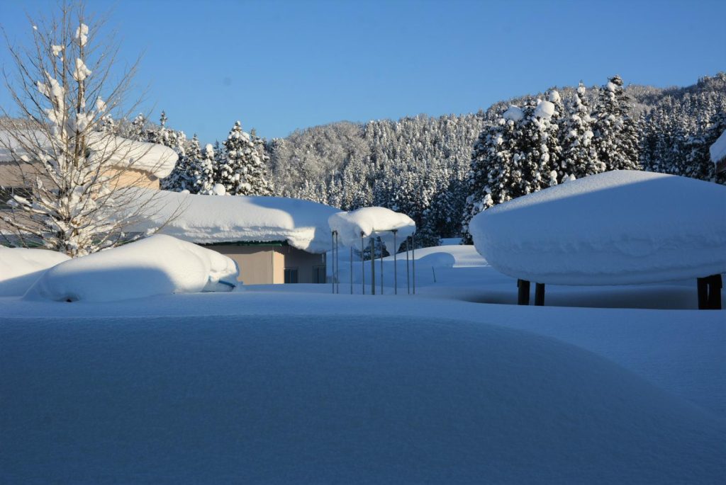 写真：中庭のなかよし広場の積雪の様子