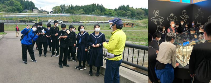 写真：「伊勢堂岱遺跡」見学の様子